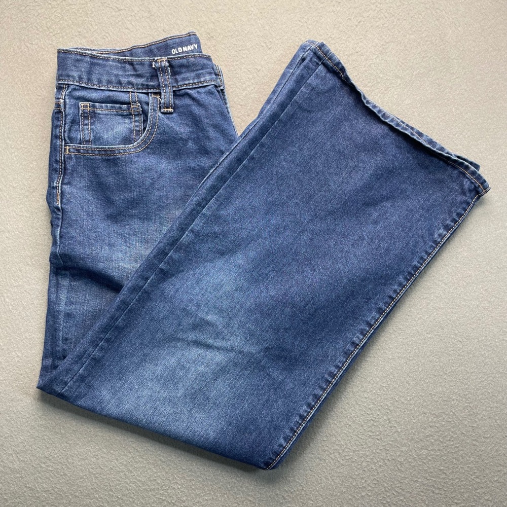Old‎ Navy Baggy Wide Leg Jeans Women 18 Blue Excellent High Rise Built-In Tough